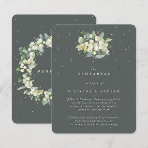 Carte D'accompagnement Répétition de mariage au Snowberry gris-vert + Euc
