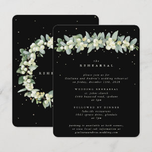 Carte D'accompagnement Répétition de mariage Black Snowberry+Eucalyptus