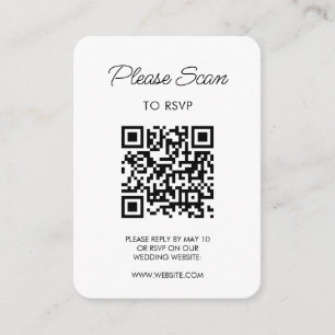 Carte D'accompagnement Réponse à un mariage, QR Code Minimaliste Moderne