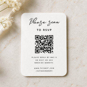 Carte D'accompagnement Réponse au mariage   Code QR Moderne Minimaliste S