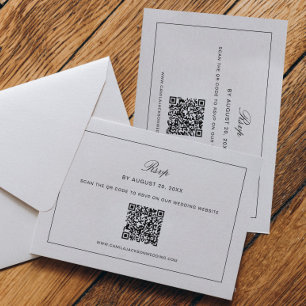 Carte D'accompagnement Réponse au mariage noir et blanc Old Money
