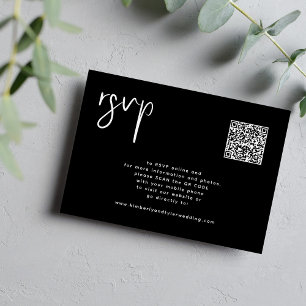Carte D'accompagnement Réponse de code RSVP QR minimaliste mariage en lig