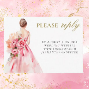 Carte D'accompagnement Réponse de la Fête des mariées du Mariage d'aquare