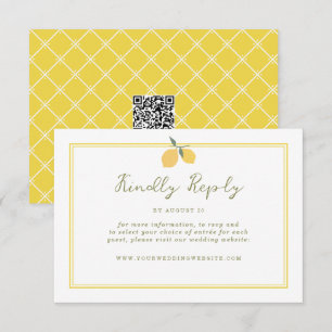 Carte D'accompagnement Réponse de mariage avec code QR Minimal Lemon Amal