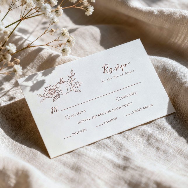 Carte D'accompagnement Réponse de mariage citrouille de récolte moderne (Créateur téléchargé)