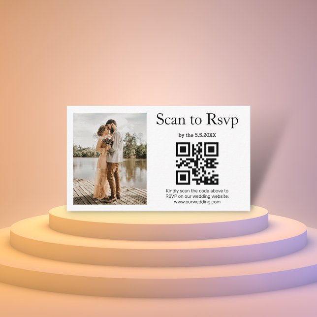Carte D'accompagnement Réponse de mariage moderne par scan de code QR de  (Créateur téléchargé)