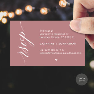 Carte D'accompagnement Réponse de mariage par SMS ou e-mail, rappel