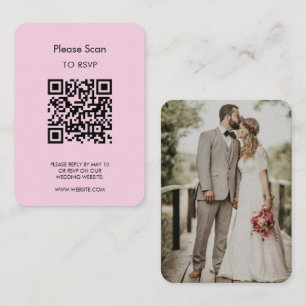 Carte D'accompagnement Réponse de mariage, QR Code Moderne Minimaliste Si