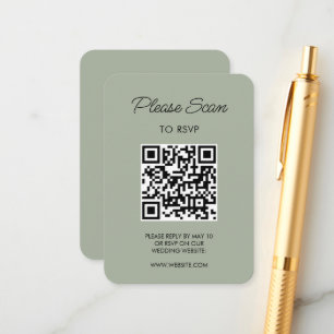 Carte D'accompagnement Réponse de mariage Sage Gree Moderne Minimaliste S