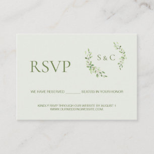 Carte D'accompagnement Réponse de site web de mariage à monogramme de feu