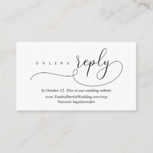 Carte D'accompagnement Réponse du Mariage RSVP en ligne, Enclo minimalist