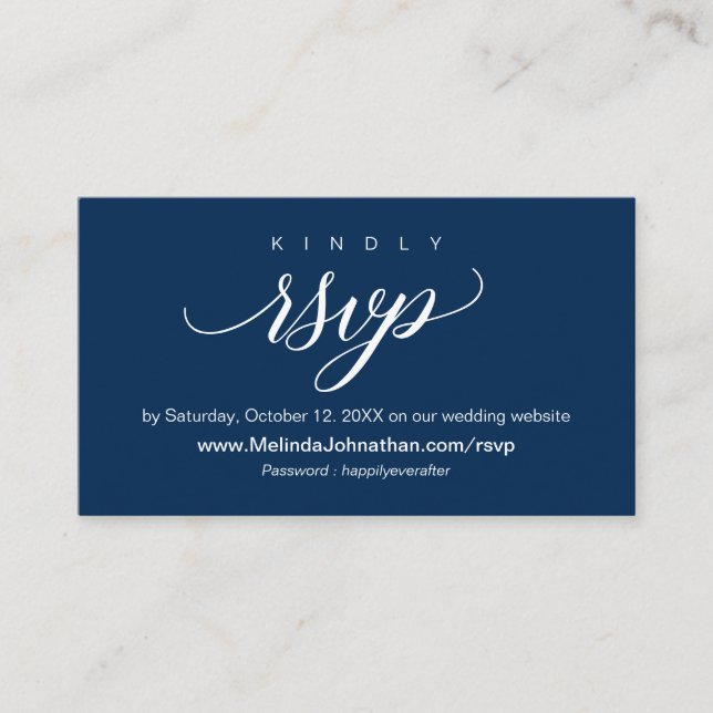 Carte D'accompagnement Réponse du site Web RSVP en ligne, mariage (Devant)