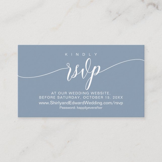 Carte D'accompagnement Réponse en ligne pour célébration de mariage, Mode (Devant)