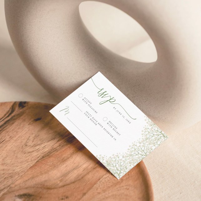 Carte D'accompagnement Réponse pour Baby Shower de mariage floral minimal (Créateur téléchargé)