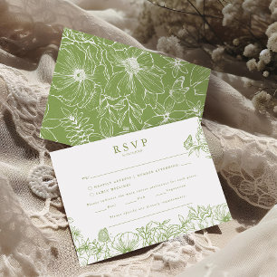 Carte D'accompagnement Réponse pour un mariage simple et élégant dans un