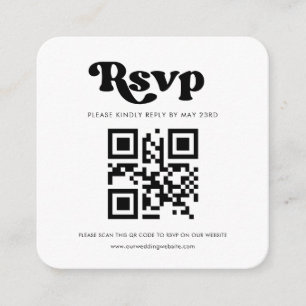 Carte D'accompagnement Réponse RSVP de code QR rétro stylé