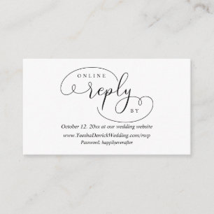 Carte D'accompagnement Réponse RSVP en ligne, Mariage moderne