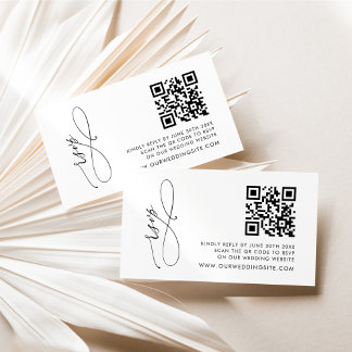 Carte D'accompagnement Réponse RSVP par code QR moderne noir et blanc sim