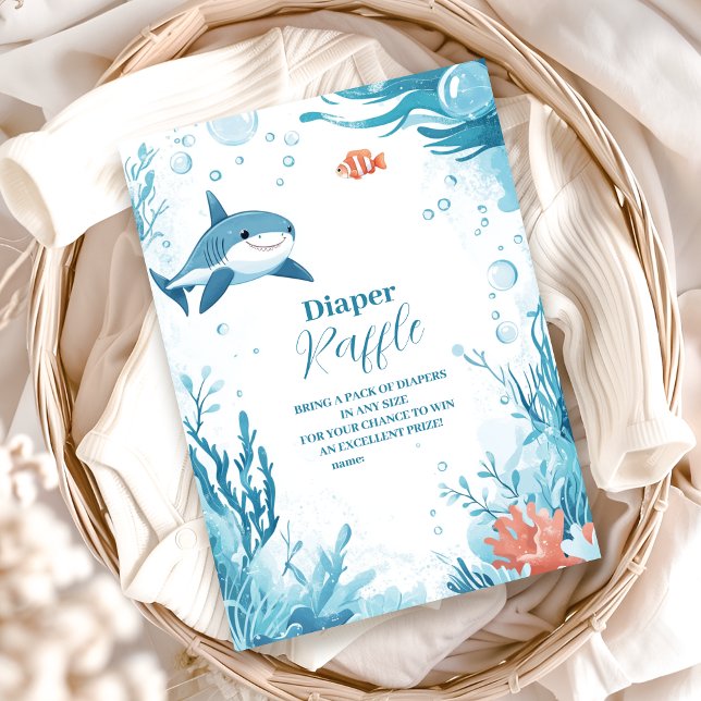 Carte D'accompagnement Requin sous l'océan Mer Animaux Diapper Raffle (Créateur téléchargé)