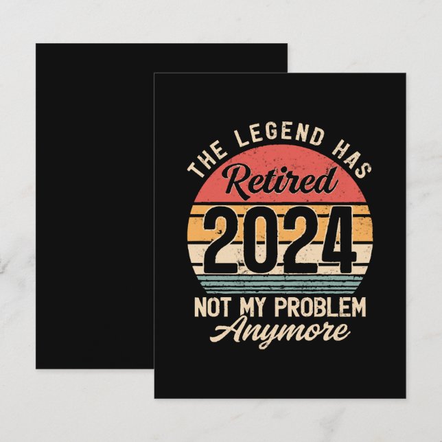 Carte D'accompagnement Retraité 2024 Pas mon problème plus (Devant / Derrière)