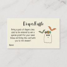 Retro 70's Halloween Baby shower Diaper Raffle Enc