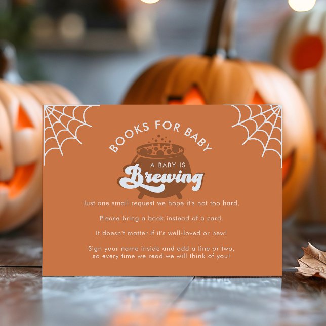 Carte D'accompagnement Retro Automne Bébé Brassage Livre Insertion (Créateur téléchargé)