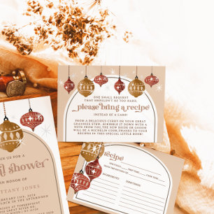 Carte D'accompagnement Retro Bauble Ornament Noël Recette nuptiale de Noë