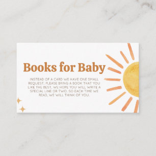 Carte D'accompagnement Retro Boho Sunshine Baby shower Livres pour bébé