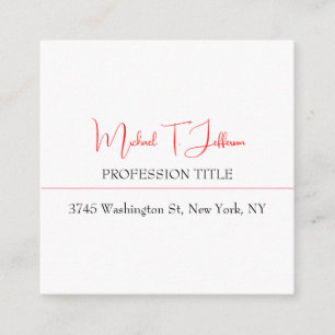 Carte D'accompagnement Retro classique élégant Plain simple rouge blanc