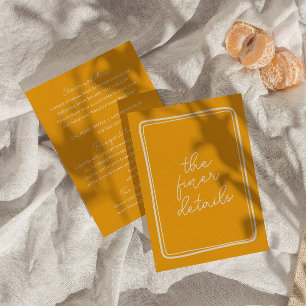 Carte D'accompagnement Retro Écrit à la main et coloré Détails Mariage mo