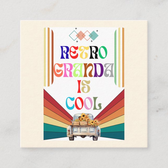 Carte D'accompagnement Retro Grand-père est Cool (Devant)