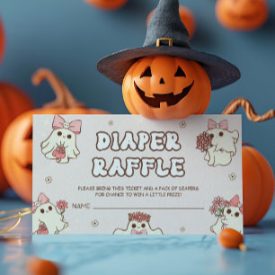 Carte D'accompagnement Retro Halloween Baby shower Déchets Raffle