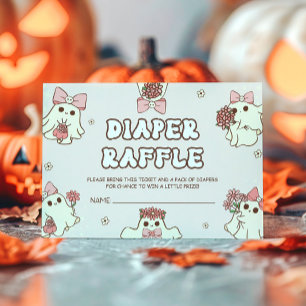 Carte D'accompagnement Retro Halloween Baby shower Déchets Raffle