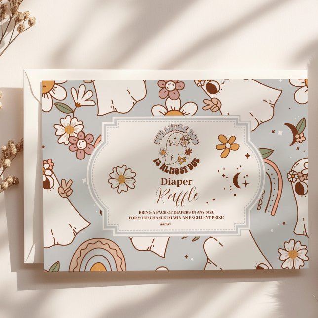 Carte D'accompagnement Retro Halloween Little Boo Baby Raffle Diapper (Créateur téléchargé)