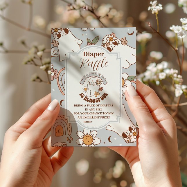 Carte D'accompagnement Retro Halloween Little Boo Raffle Diapper (Créateur téléchargé)