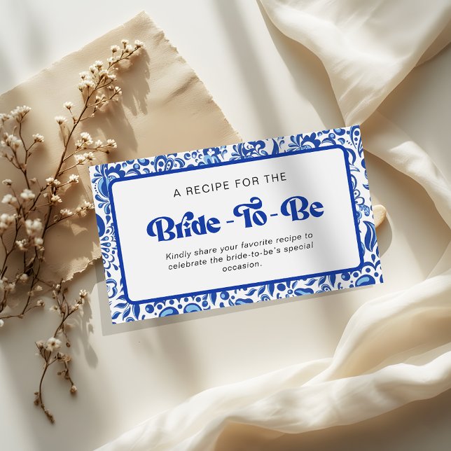 Carte D'accompagnement Retro Modern Italian Bridal Shower Recipe Share (Créateur téléchargé)
