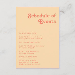 Carte D'accompagnement Rétro moderne Orange Cream Calendrier des événem