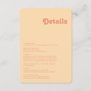 Carte D'accompagnement Rétro moderne   Orange Crem Details Arêtes Arrondi