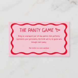 Carte D'accompagnement Retro ondulé rose et rouge The Panty Game