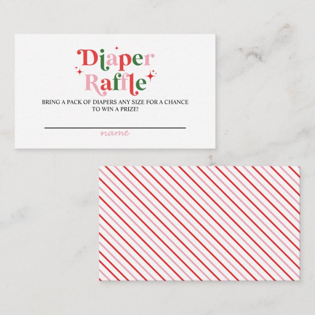 Carte D'accompagnement Retro Pink Père Noël Baby shower Déchets Raffle (Devant / Derrière)