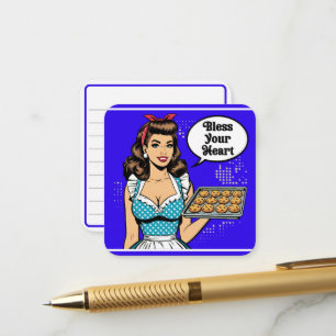 Carte D'accompagnement Retro Pinup_ Bénissez votre coeur