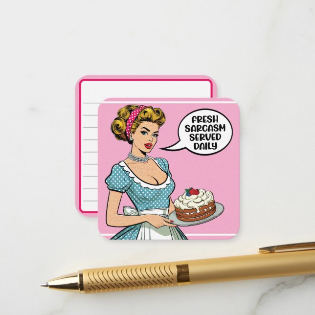 Carte D'accompagnement Retro Pinup_ servi tous les jours (Devant/Arrière en situation)