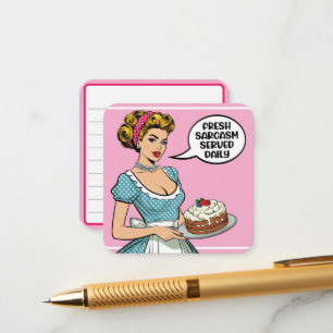 Carte D'accompagnement Retro Pinup_ servi tous les jours