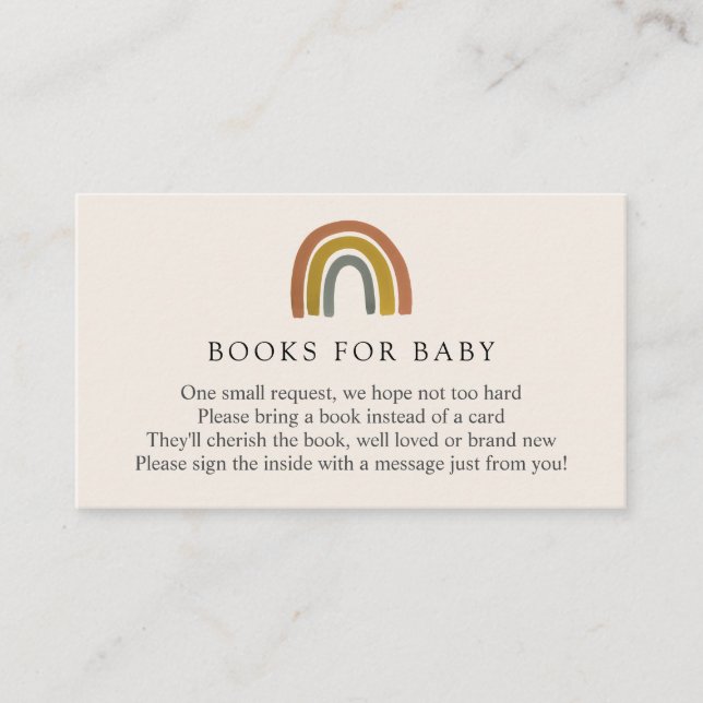 Carte D'accompagnement Retro Rainbow Books pour Baby insert card (Devant)