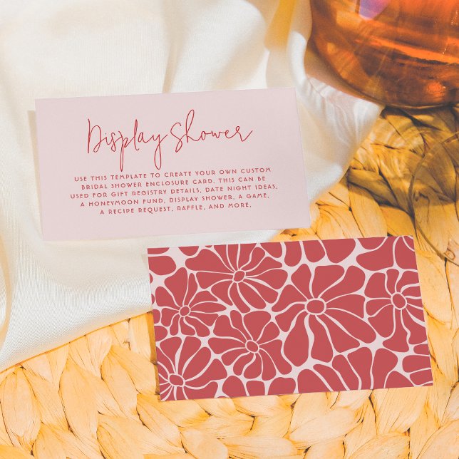 Carte D'accompagnement Retro Rose & Rouge Brunch de Mariage Groovy (Créateur téléchargé)