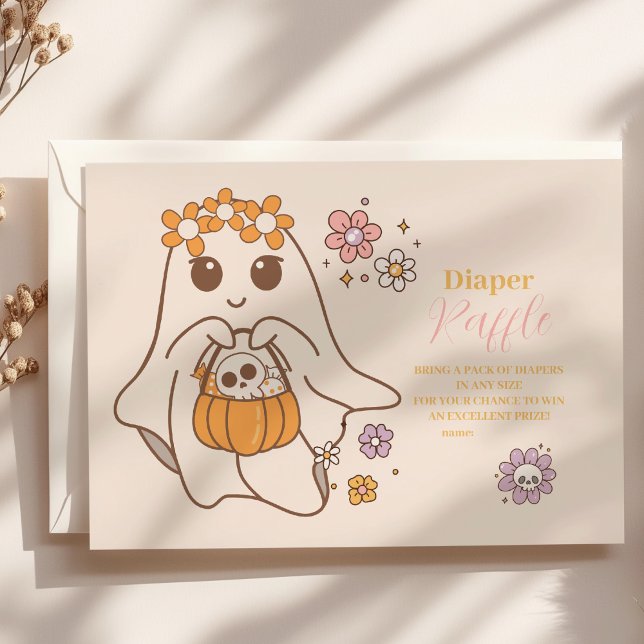 Carte D'accompagnement Retro Super Halloween Petit Boo Raffle Diapper (Créateur téléchargé)