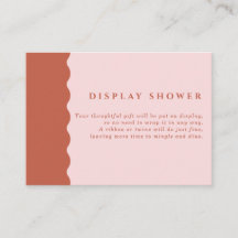 Retro Terracotta & Pink Wavy Display Douche