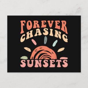 Carte D'accompagnement Rétro Vintage pour toujours Chasse Couchers de sol