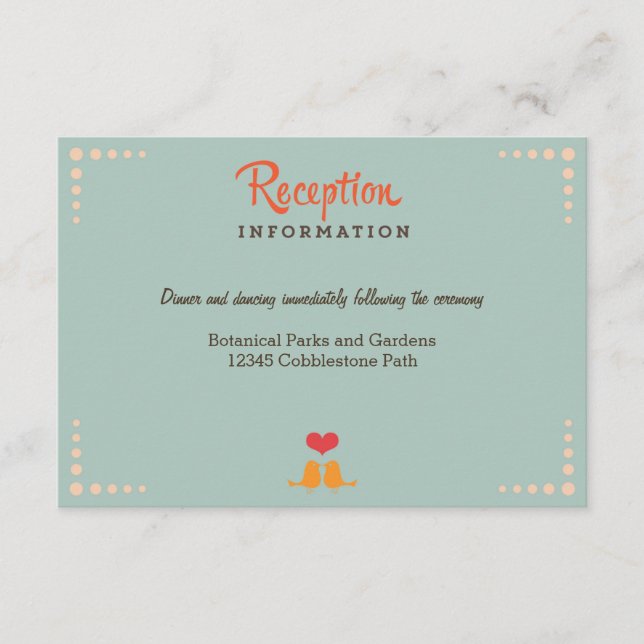 Carte D'accompagnement Retro Vinyl Record Orange Sky Blue Mariage Inserti (Devant)