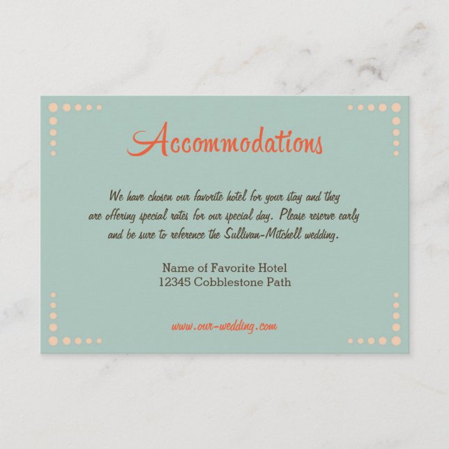 Carte D'accompagnement Retro Vinyl Record Sky Blue Mariage Hébergements (Devant)